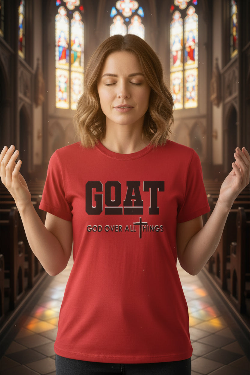 GOAT "God Over All Things" Christian T-Shirt Red