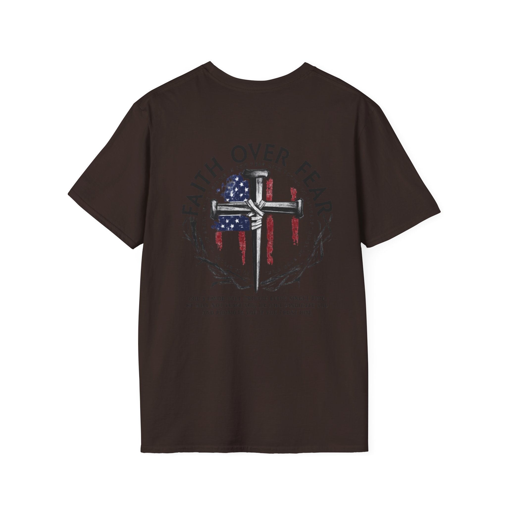 Faith Over Fear Christian T-Shirt with Cross