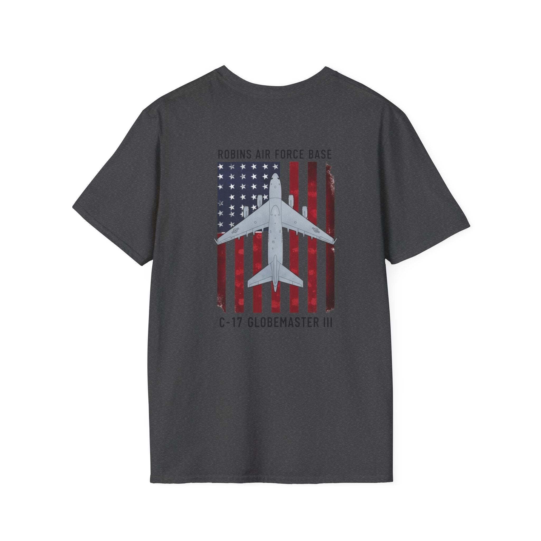 C17 Globemaster 3 Robins Air Force Base T-Shirt 562 AMXG Dark Heather