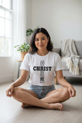 Cross Christian T‑Shirt – I Can Do All Things Through Christ Tee White