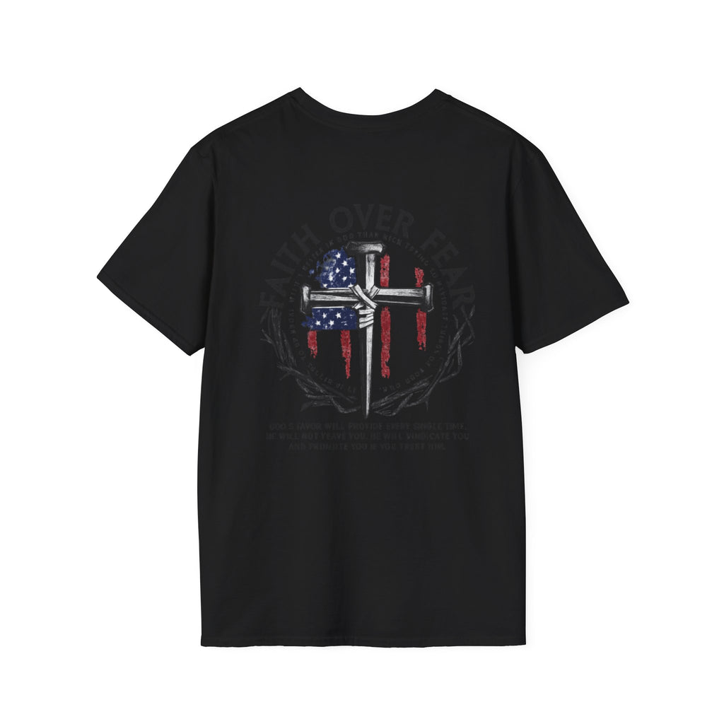 Faith Over Fear Christian T-Shirt with Cross