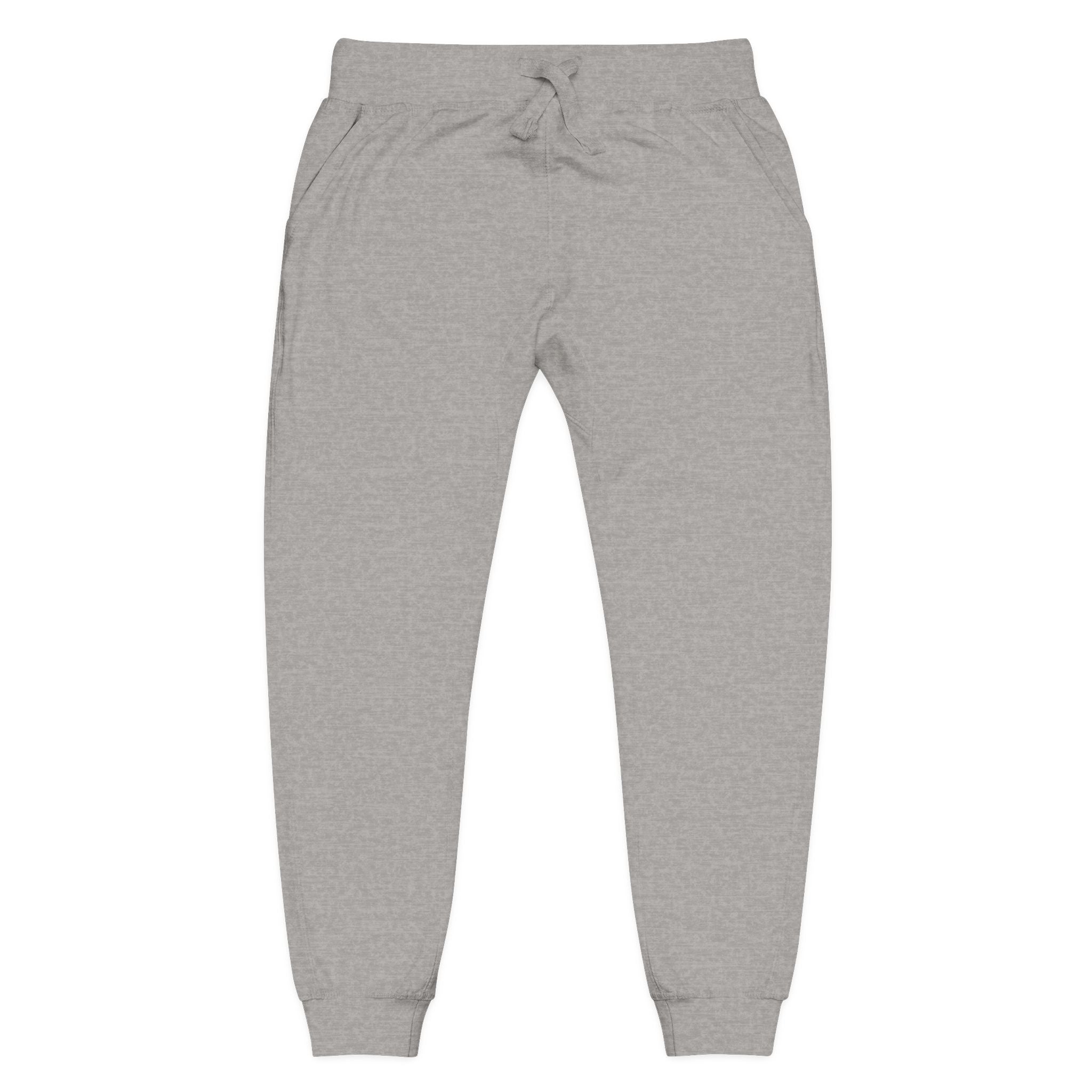 Embroidered 'Jesus Did It' Sweatpants — Fleece Religious Lounge Pants Carbon Grey