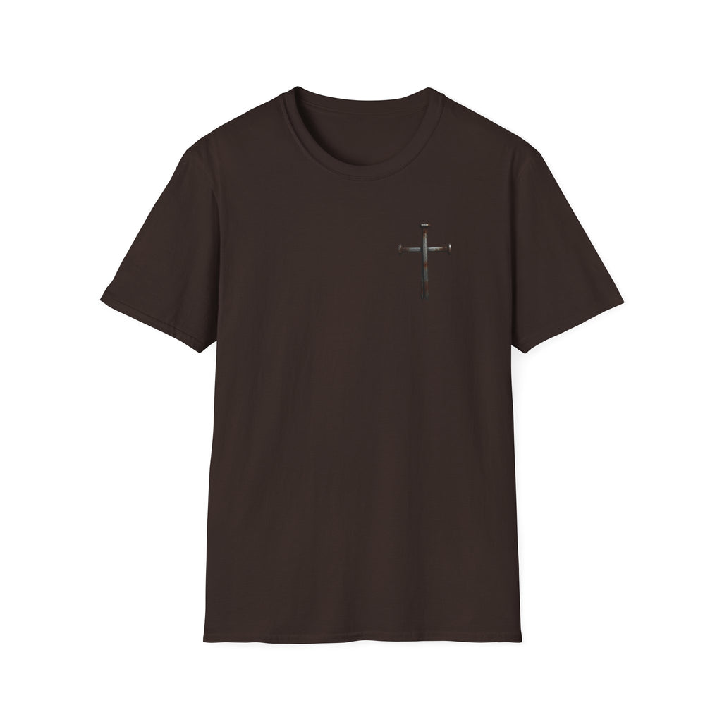 Faith Over Fear Christian T-Shirt with Cross Dark Chocolate