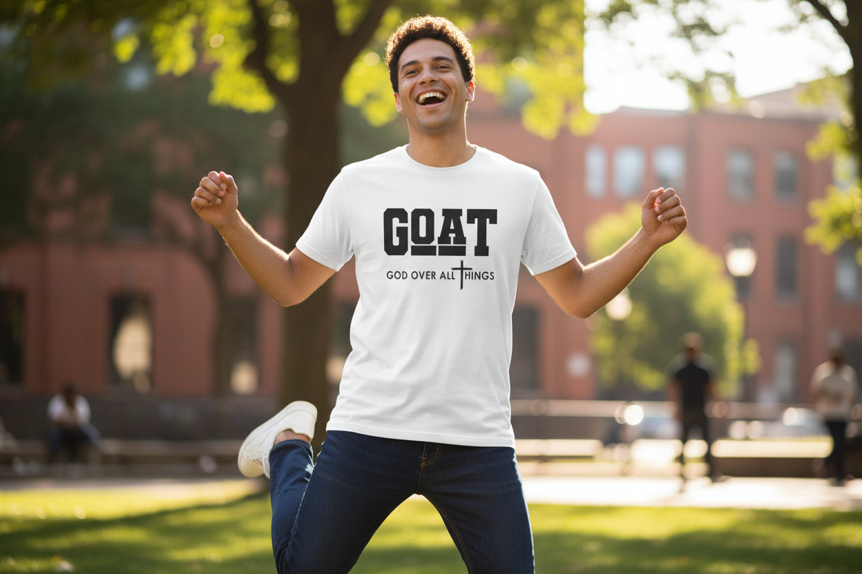 GOAT "God Over All Things" Christian T-Shirt White