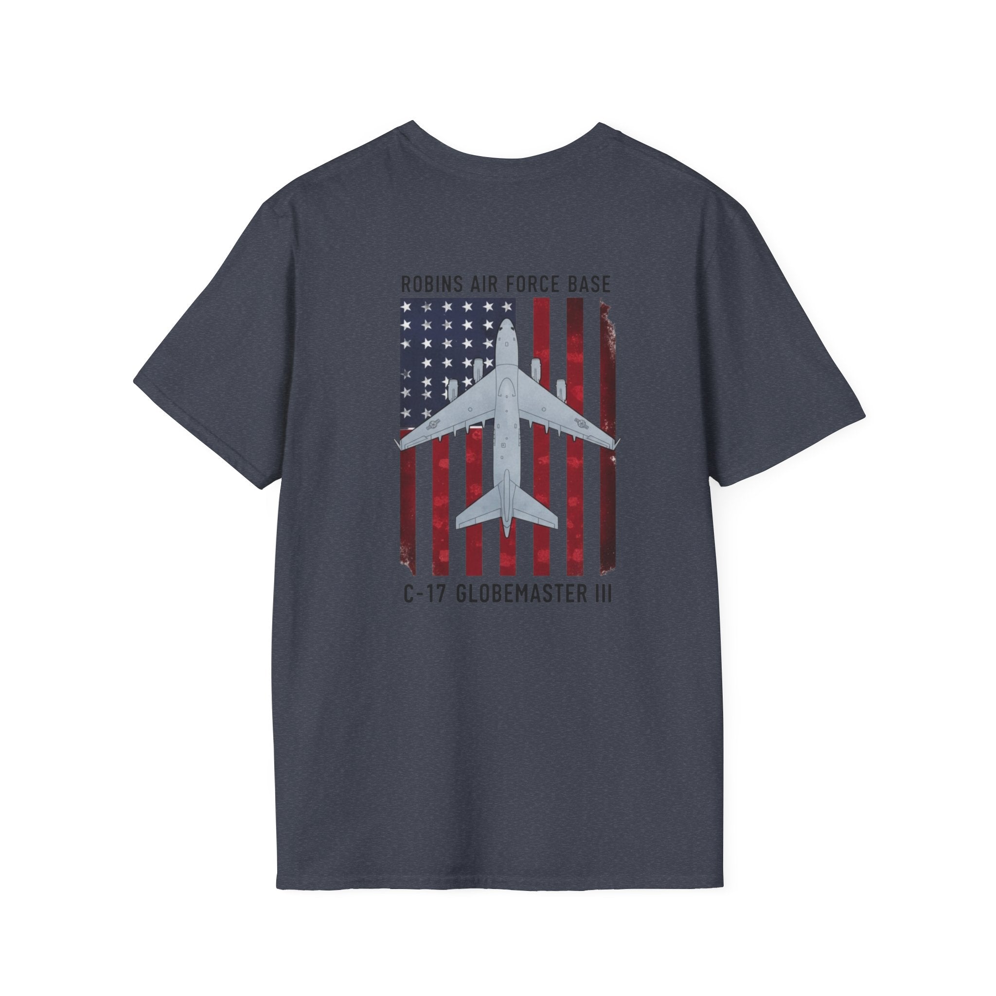 C17 Globemaster 3 Robins Air Force Base T-Shirt 562 AMXG Heather Navy