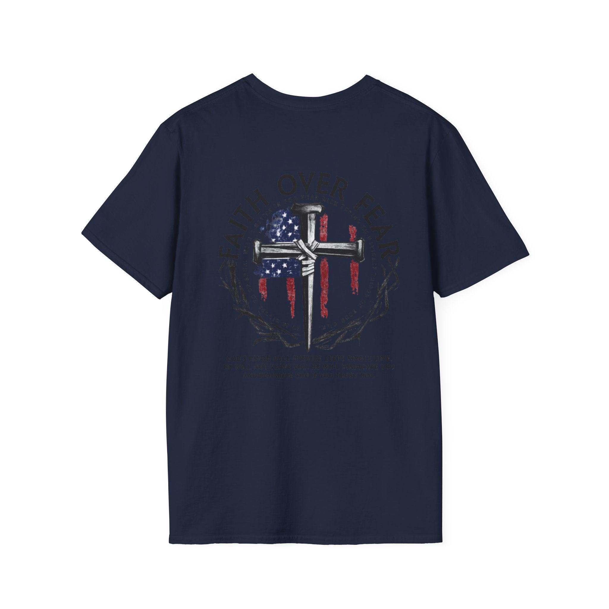 Faith Over Fear Christian T-Shirt with Cross